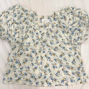 The Great - Blouse "The Carriage Top" in Cream Rose Kerchief Print - Size 0